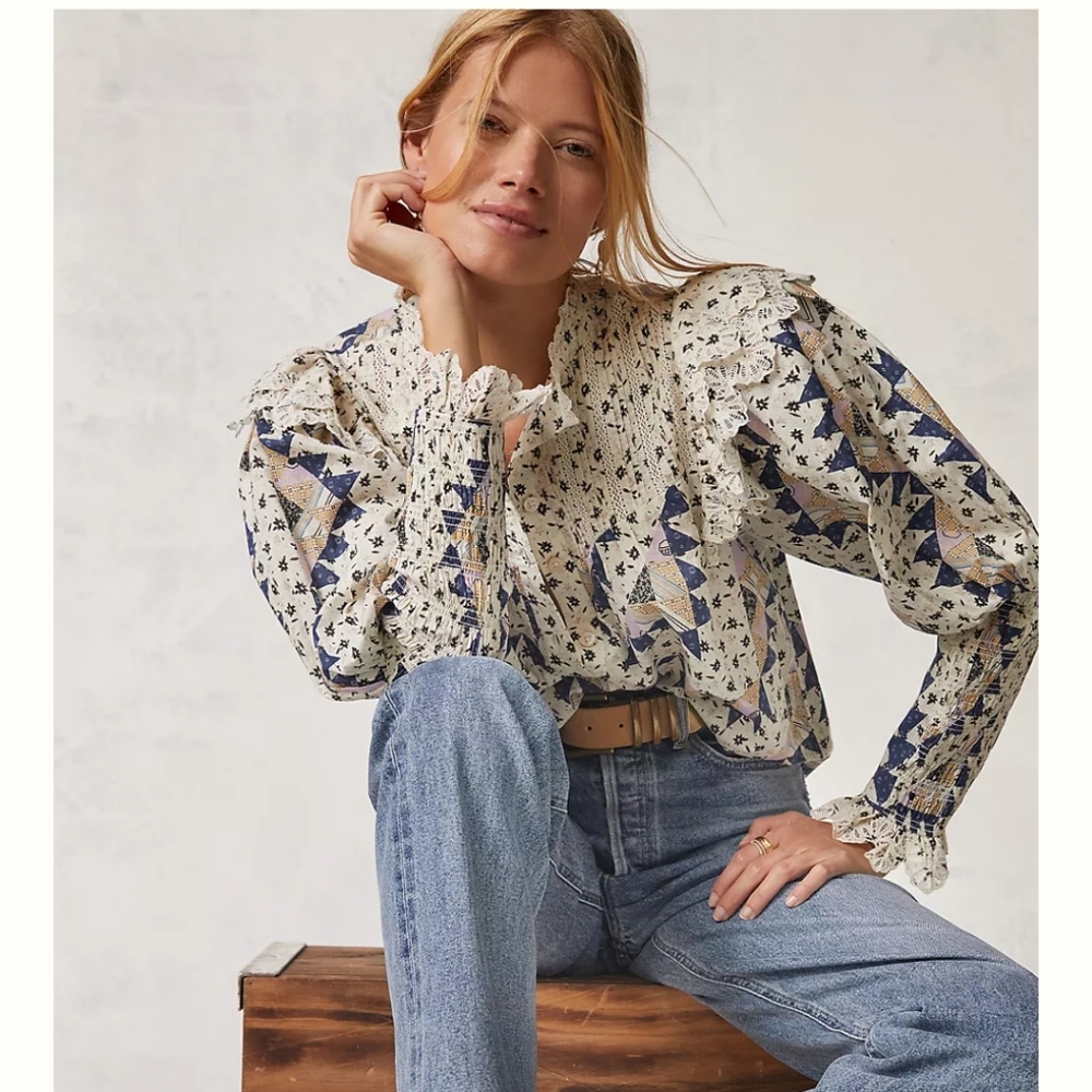 Anthropologie Othilia Ruffled Blouse
